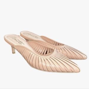 Nanette Lepore Light Pink Hazel Cutout Kitten-Heel Mules Size 8